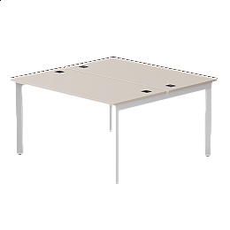 Бенч-система на 2 места Everprof EVO на металлокаркасе 1380х670(1370)x755 опоры 45гр Кашемир/Белый