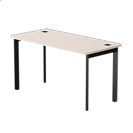 Стол прямой Everprof EVO на металлокаркасе 1380х670х755 мм опоры 45гр Кашемир/Черный