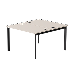 Бенч-система на 2 места Everprof EVO на металлокаркасе 1180х670(1370)x755 опоры 45гр Кашемир/Черный