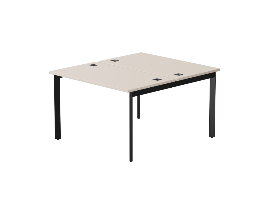 Бенч-система на 2 места Everprof EVO на металлокаркасе 1180х670(1370)x755 опоры 45гр Кашемир/Черный