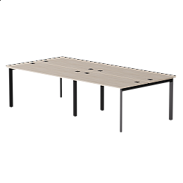 Бенч-система на 4 места Everprof EVO на металлокаркасе 3160х670(1370)x755 опоры 45гр Дуб Соната/Черный