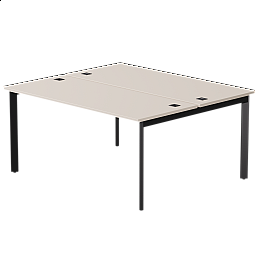 Бенч-система на 2 места Everprof EVO на металлокаркасе 1580х670(1370)x755 опоры 45гр Кашемир/Черный