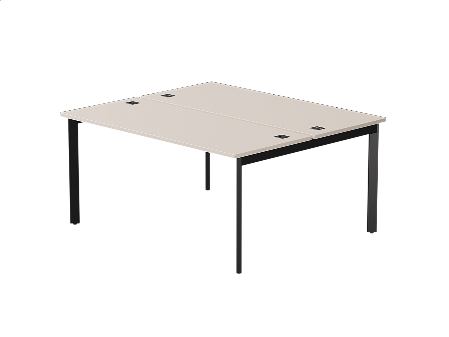 Бенч-система на 2 места Everprof EVO на металлокаркасе 1580х670(1370)x755 опоры 45гр Кашемир/Черный