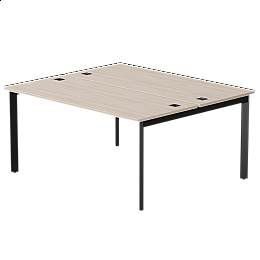 Бенч-система на 2 места Everprof EVO на металлокаркасе 1580х670(1370)x755 опоры 45гр Дуб Соната/Черный