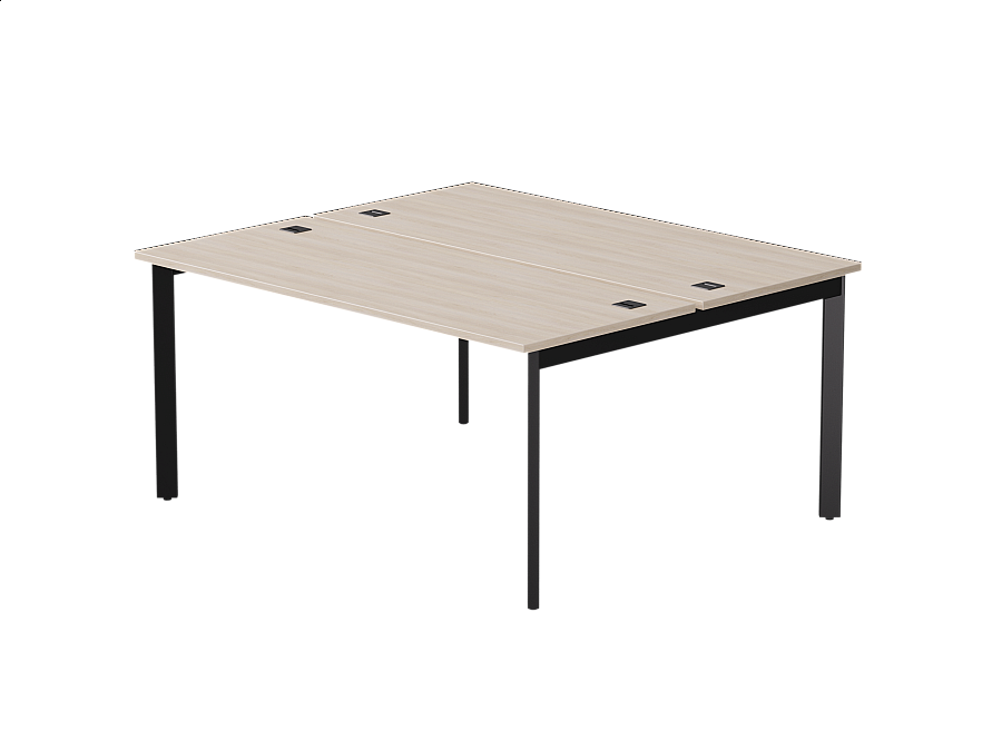 Бенч-система на 2 места Everprof EVO на металлокаркасе 1580х670(1370)x755 опоры 45гр Дуб Соната/Черный