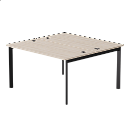 Бенч-система на 2 места Everprof EVO на металлокаркасе 1380х670(1370)x755 опоры 45гр Дуб Соната/Черный