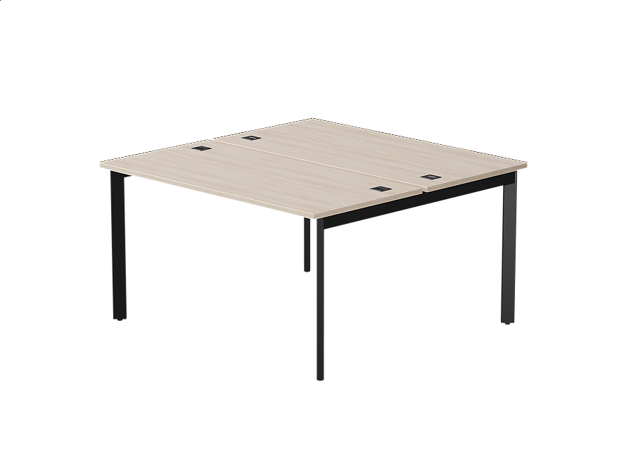 Бенч-система на 2 места Everprof EVO на металлокаркасе 1380х670(1370)x755 опоры 45гр Дуб Соната/Черный