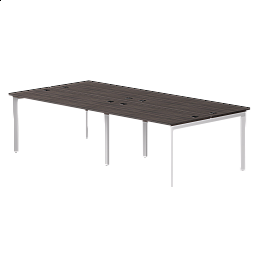 Бенч-система на 4 места Everprof EVO на металлокаркасе 2760х670(1370)x755 опоры 45гр Дуб Пасадена/Белый