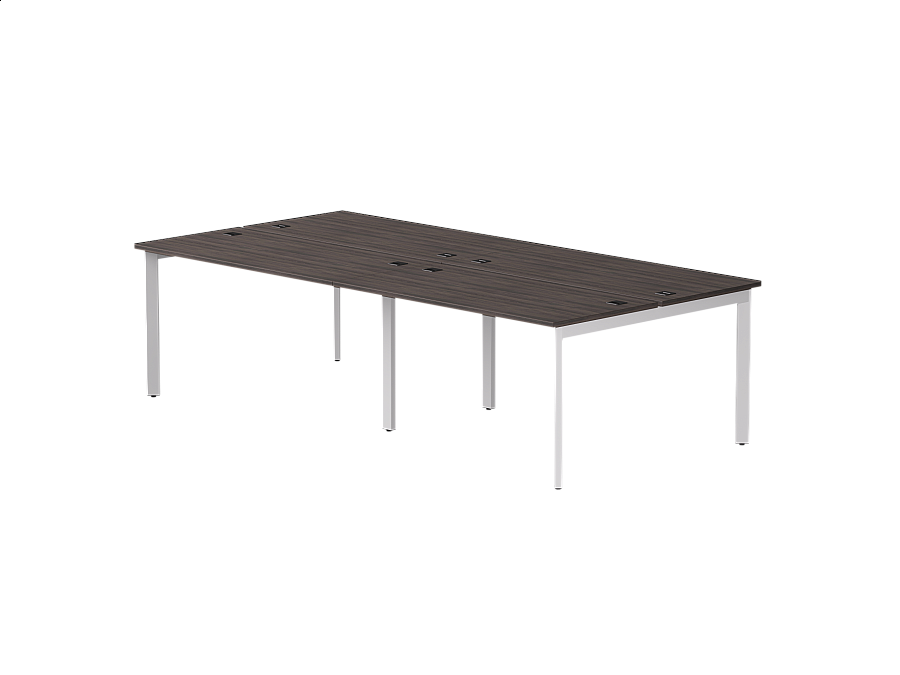 Бенч-система на 4 места Everprof EVO на металлокаркасе 2760х670(1370)x755 опоры 45гр Дуб Пасадена/Белый