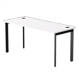 Стол прямой Everprof EVO на металлокаркасе 1580х670х755 мм опоры 45гр Белый/Черный
