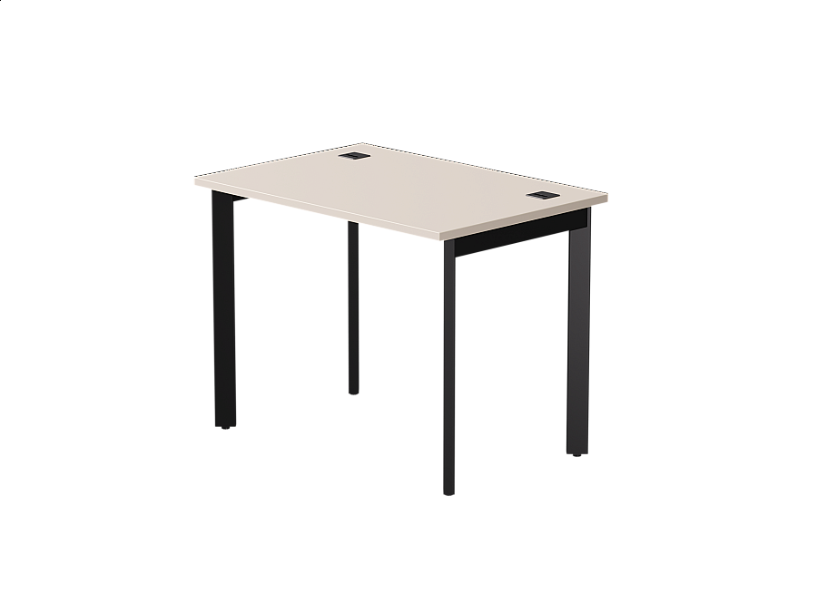 Стол прямой Everprof EVO на металлокаркасе 980х670х755 мм опоры 45гр Кашемир/Черный