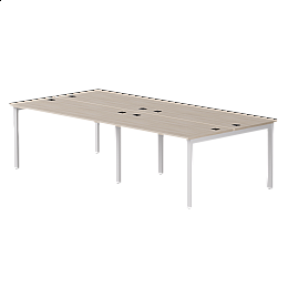 Бенч-система на 4 места Everprof EVO на металлокаркасе 2360х670(1370)x755 Дуб Соната/Белый