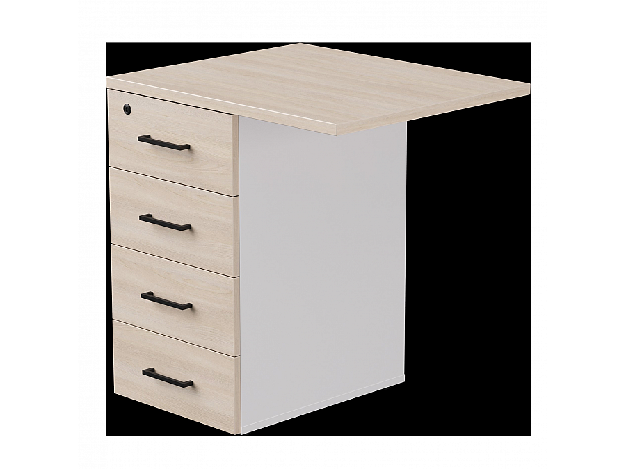 Тумба приставная Everprof EVO с топом 710х600×755 Белый/Дуб Соната