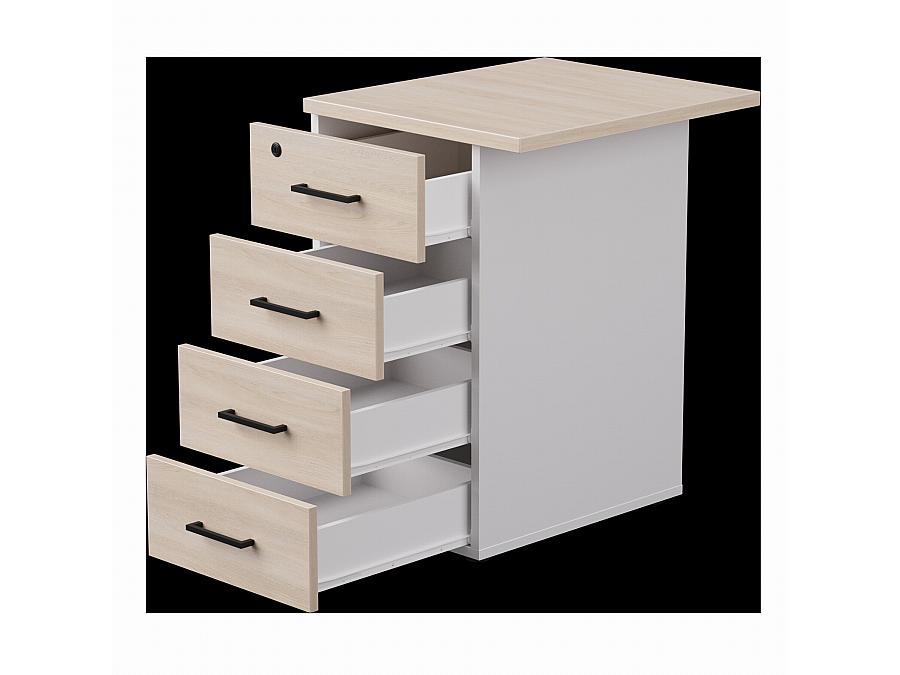 Тумба приставная Everprof EVO с топом 510х600×755 Белый/Дуб Соната