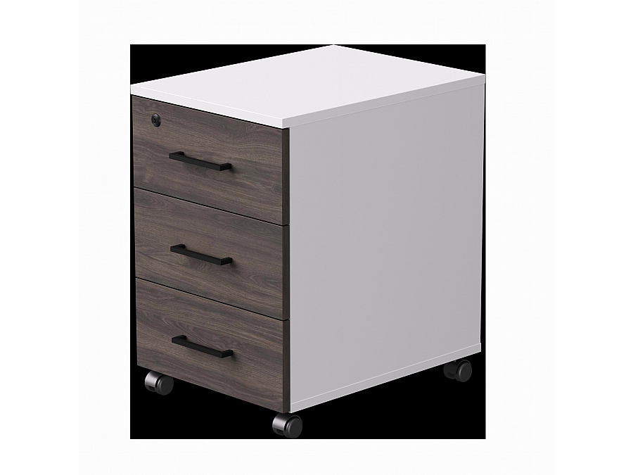 Тумба мобильная Everprof EVO 406х540х608 Белый/Белый/Дуб Пасадена