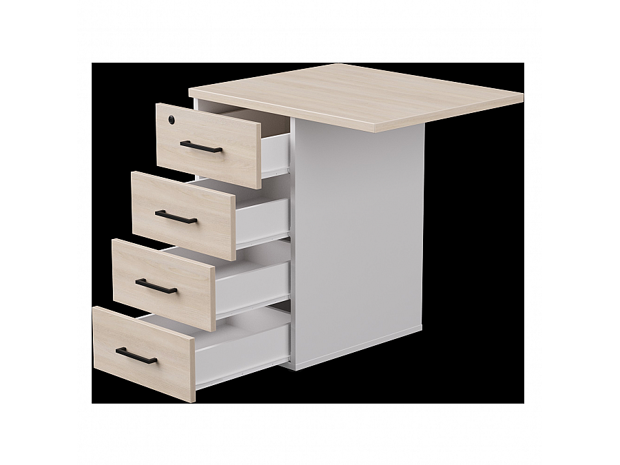 Тумба приставная Everprof EVO с топом 710х600×755 Белый/Дуб Соната