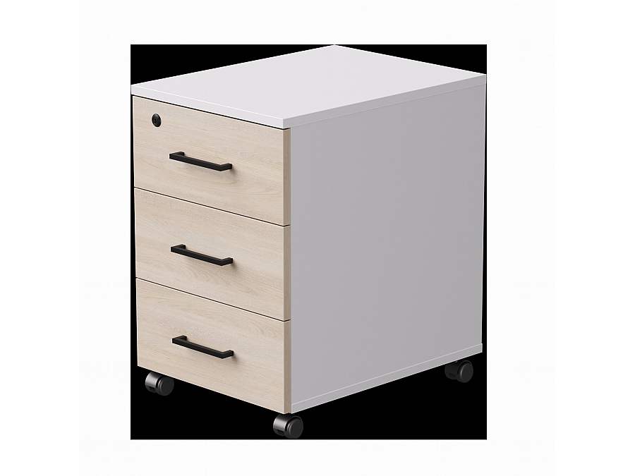 Тумба мобильная Everprof EVO 406х540х608 Белый/Белый/Дуб Соната