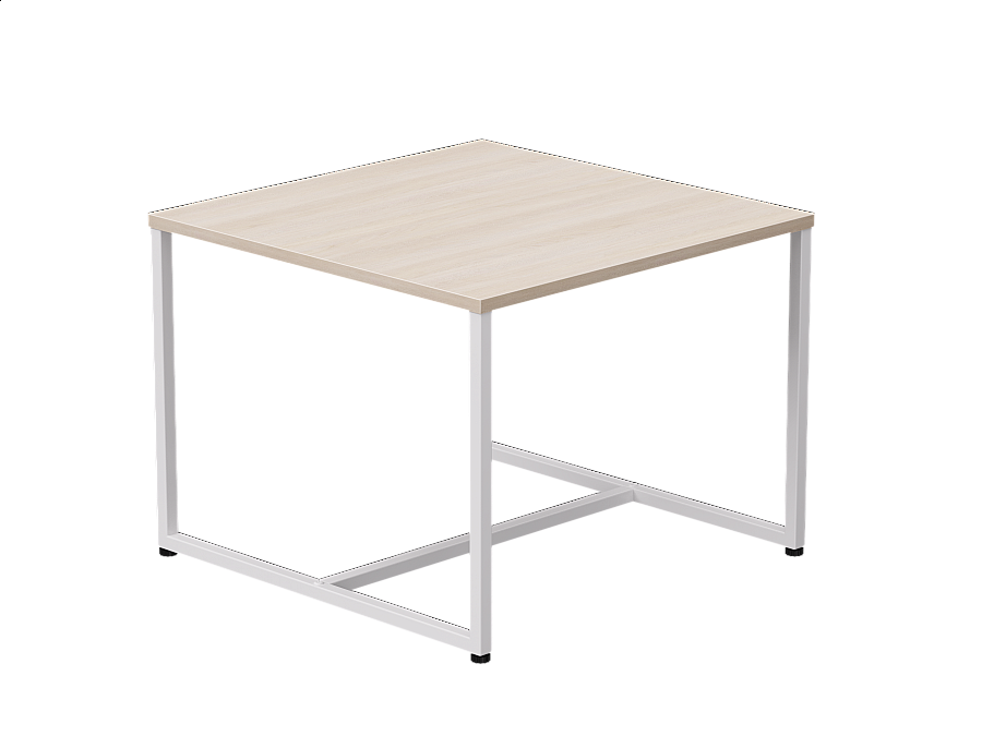 Стол журнальный Everprof EVO 604х604х460 Дуб Соната/Белый