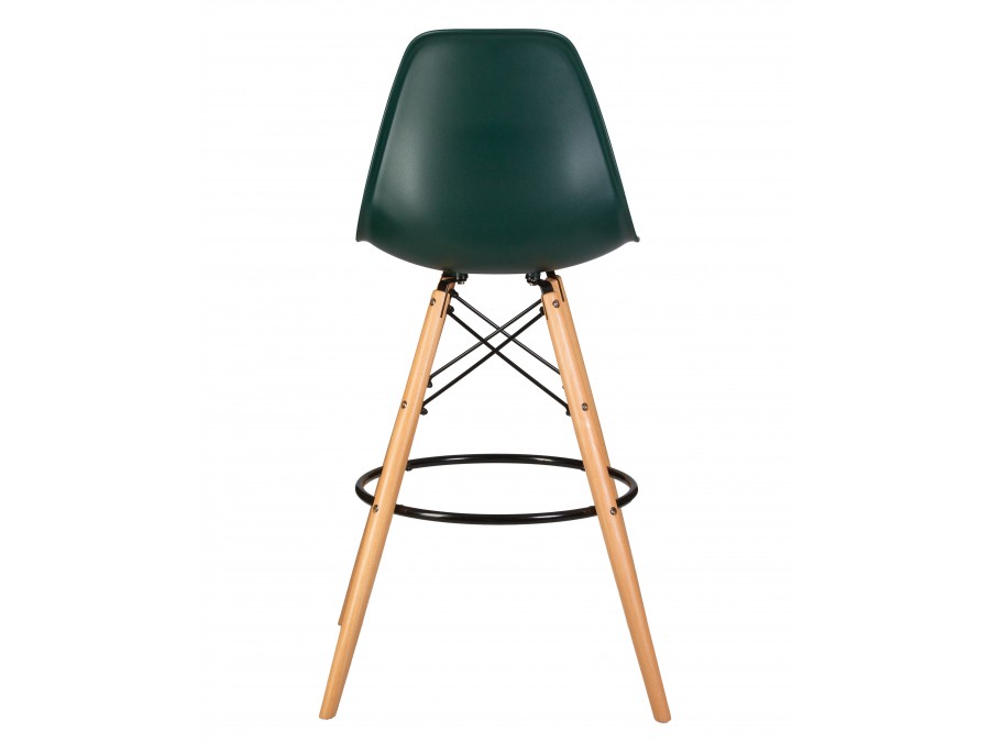 Стул барный DOBRIN DSW BAR, ножки светлый бук, цвет тёмно-зеленый (G-13)