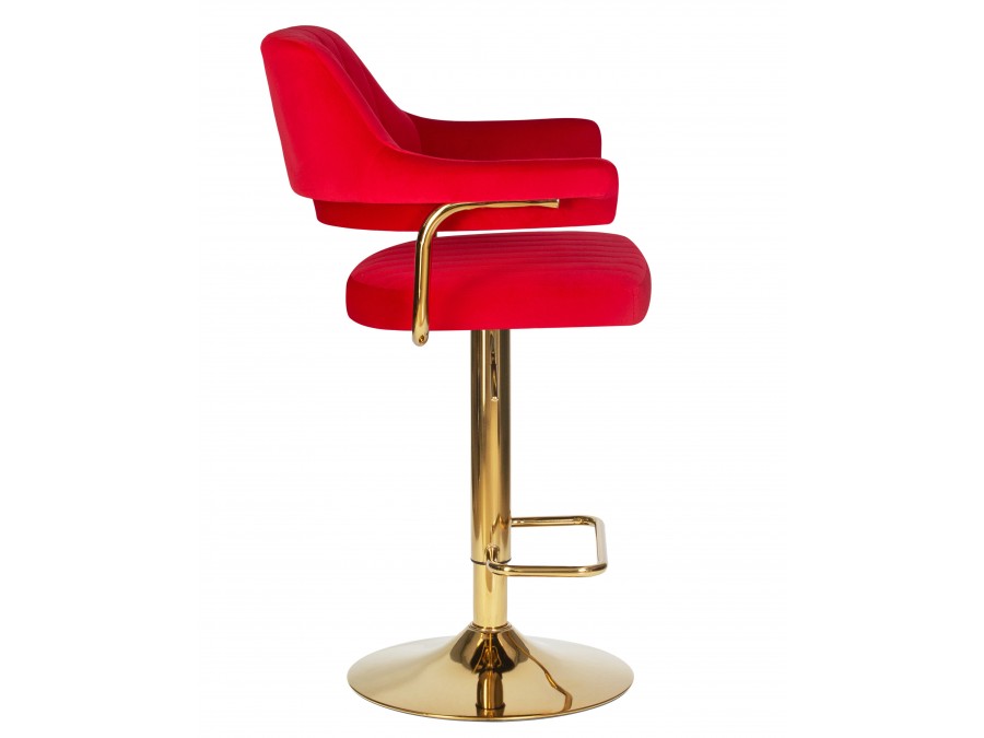 Стул барный DOBRIN CHARLY GOLD, красный велюр (MJ9-45)
