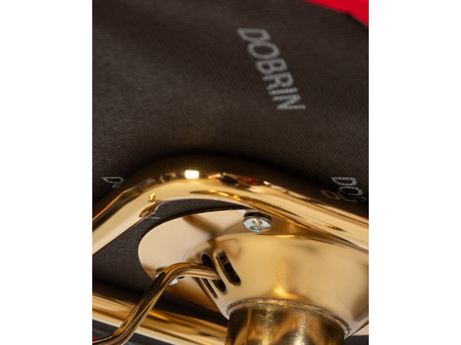 Стул барный DOBRIN CHARLY GOLD, красный велюр (MJ9-45)