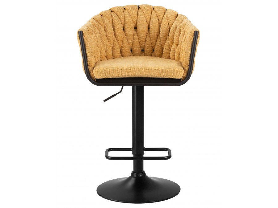 Стул барный DOBRIN LEON, жёлтая ткань (LAR 275-8)