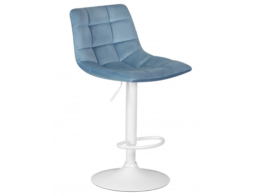 Стул барный DOBRIN TAILOR WHITE, пудрово-голубой велюр (MJ9-74)