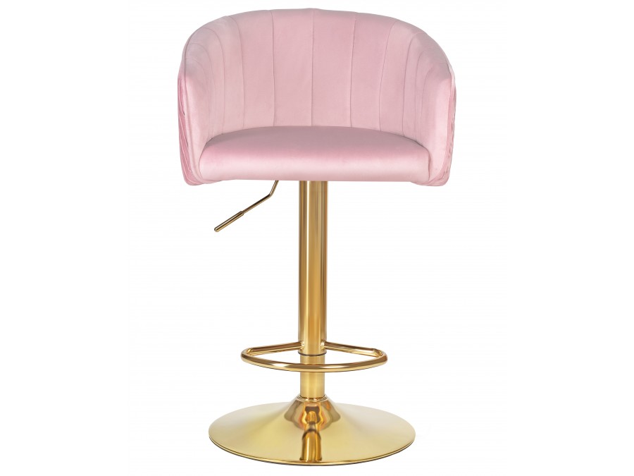 Стул барный DOBRIN DARCY GOLD, розовый велюр (1922-16)