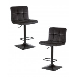 Набор 2 шт Стул барный DOBRIN DOMINIC, черный велюр (MJ9-101)
