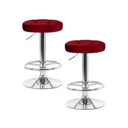 Набор 2 шт Табурет барный DOBRIN BRUNO, бордовый велюр (MJ9-43)
