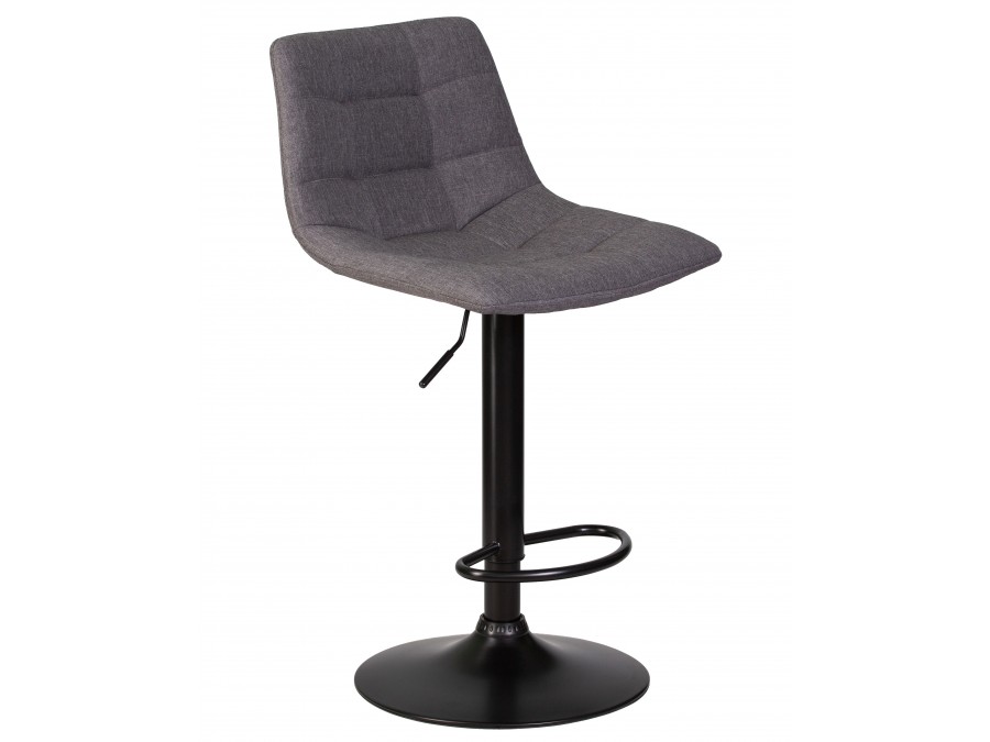 Стул барный DOBRIN TAILOR BLACK, серая ткань (188-55)