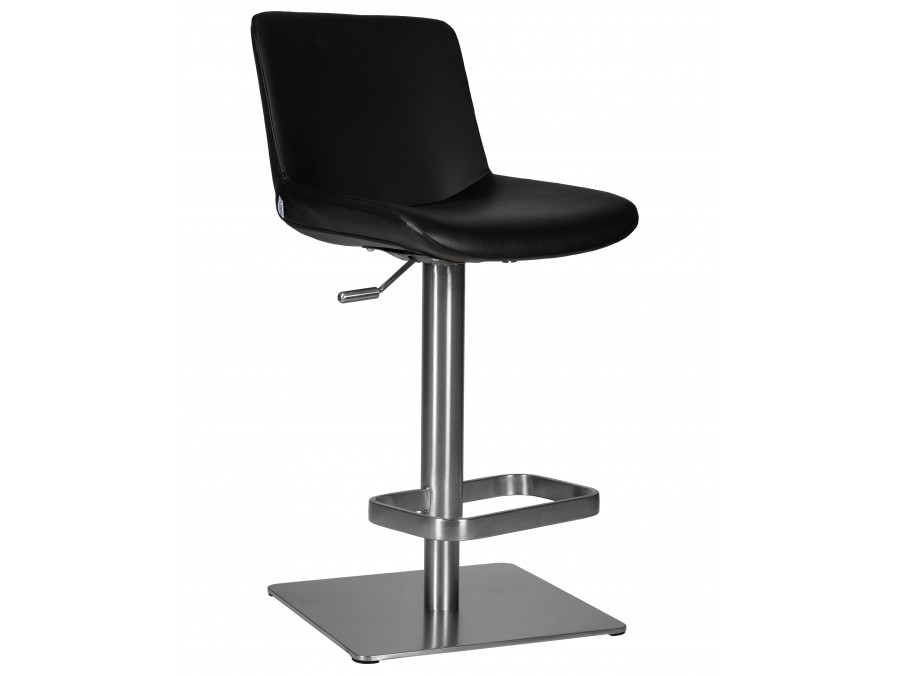 Стул барный DOBRIN ALDO, черный PU YP33-19, основание из нержавеющей стали