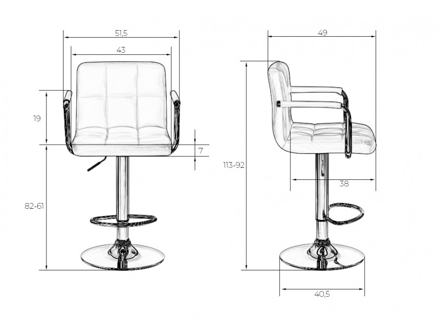 Стул барный DOBRIN KRUGER ARM, пудрово-розовый велюр (MJ9-32)
