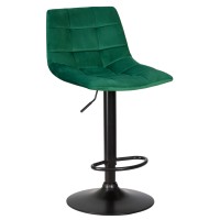 Стул барный DOBRIN TAILOR BLACK, зеленый велюр (MJ9-88)