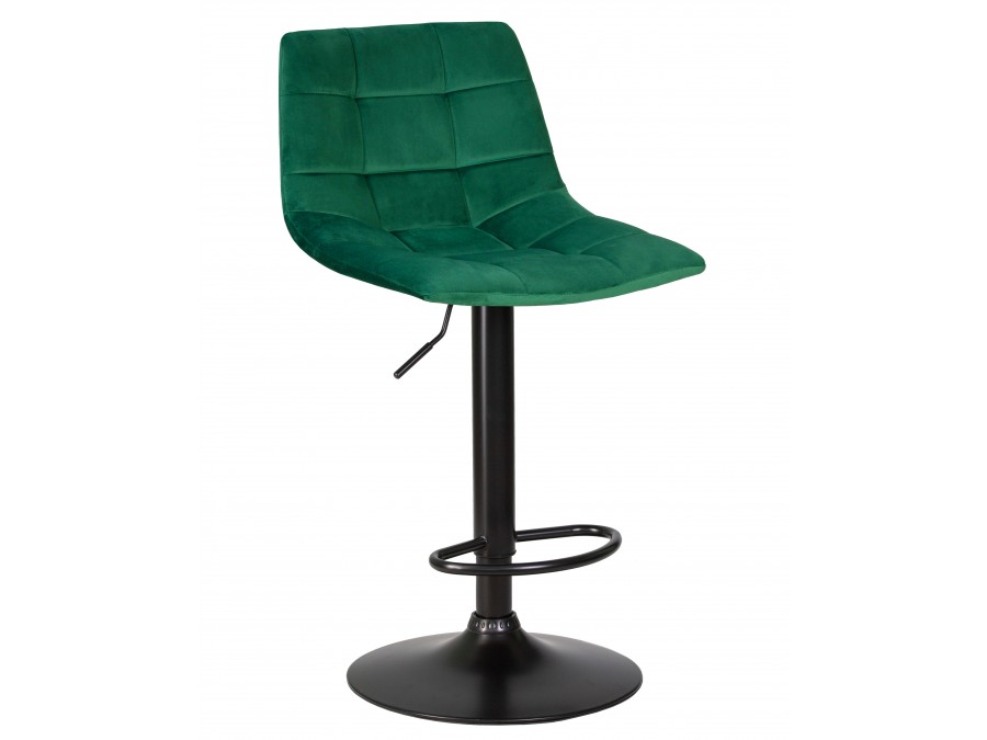 Стул барный DOBRIN TAILOR BLACK, зеленый велюр (MJ9-88)