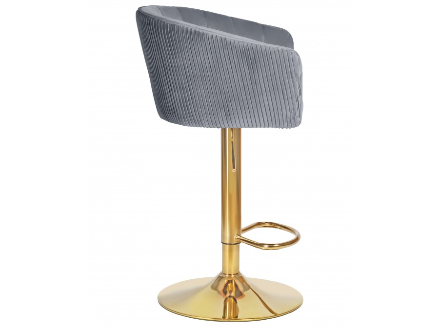 Стул барный DOBRIN DARCY GOLD, серый велюр (1922-19)
