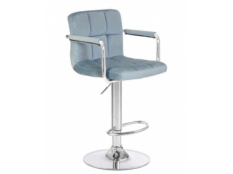 Стул барный DOBRIN KRUGER ARM, пудрово-голубой велюр (MJ9-74)