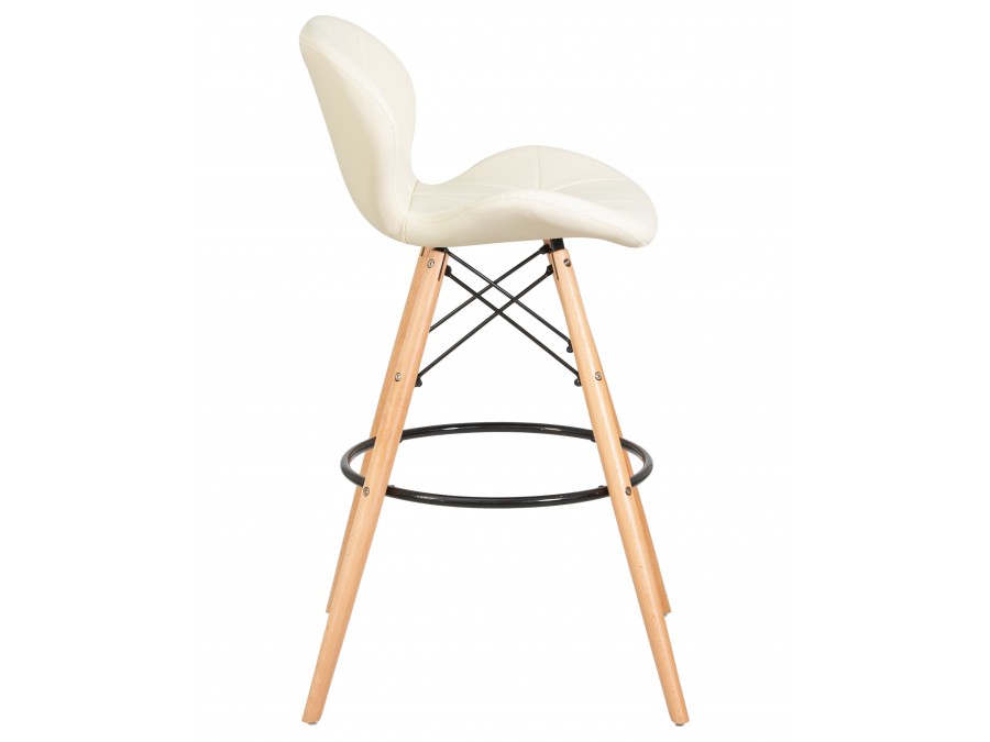 Стул барный DOBRIN BUTTERFLY BAR, ножки светлый бук, цвет кремовый