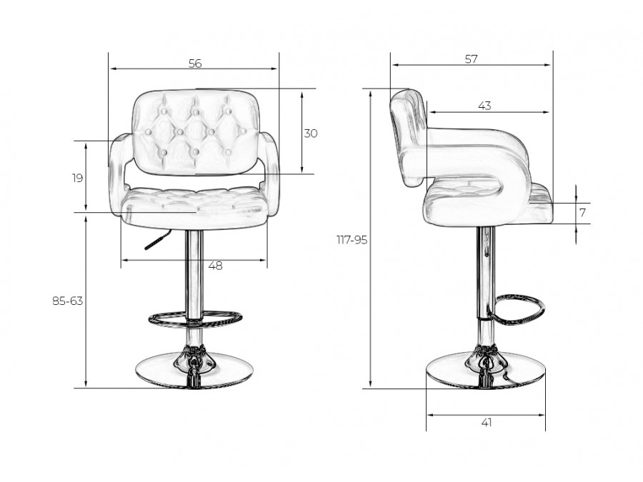 Стул барный DOBRIN TIESTO, чёрный