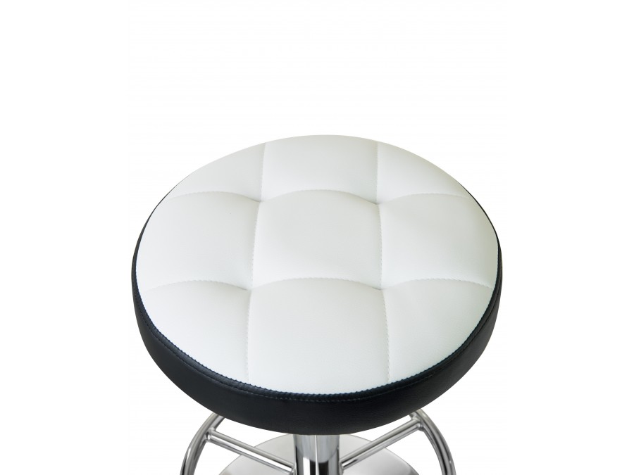 Табурет барный DOBRIN BRUNO, бело-чёрный