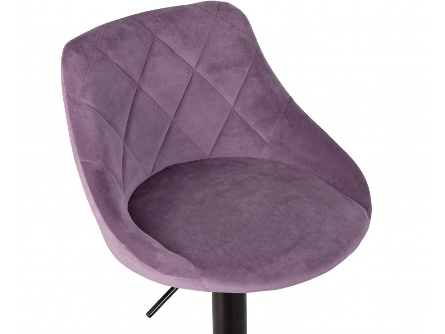 Стул барный DOBRIN LOGAN BLACK, пудрово-сиреневый велюр (MJ9-52)