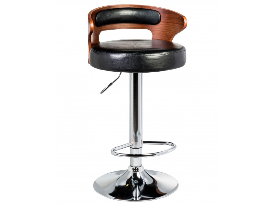 Стул барный DOBRIN FRED, коричневое дерево, чёрный