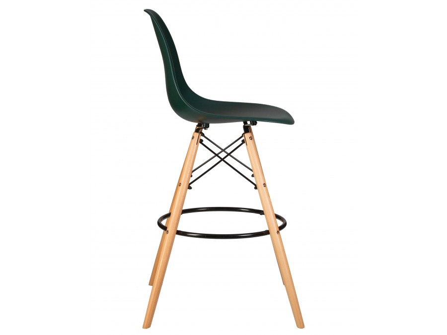 Стул барный DOBRIN DSW BAR, ножки светлый бук, цвет тёмно-зеленый (G-13)