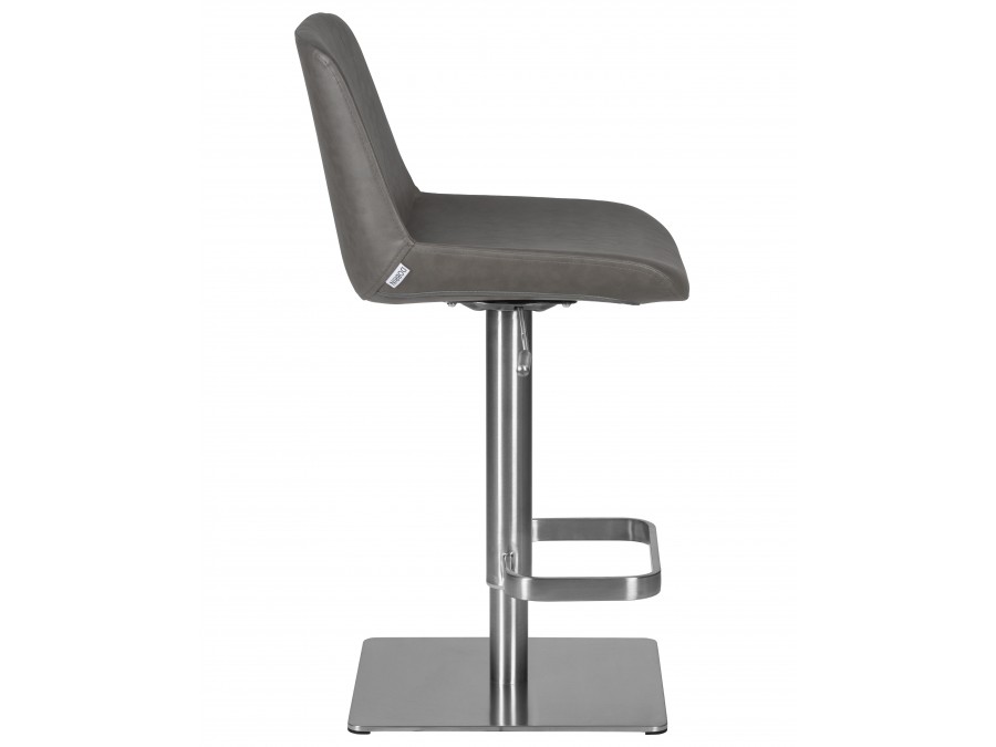Стул барный DOBRIN ALDO, серый PU YP4, основание из нержавеющей стали