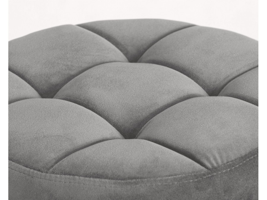 Табурет барный DOBRIN BRUNO BLACK, серый велюр (MJ9-75)