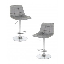 Набор 2 шт Стул барный DOBRIN TAILOR, серый велюр (MJ9-75)