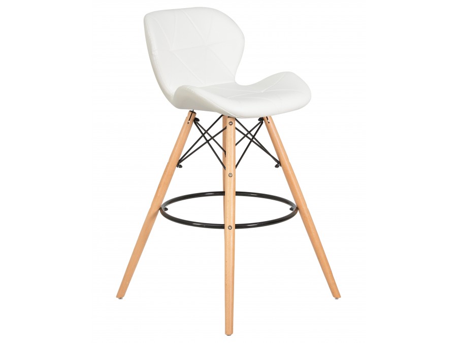 Стул барный DOBRIN BUTTERFLY BAR, ножки светлый бук, цвет белый