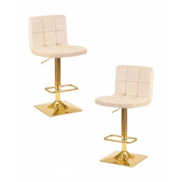 Набор 2 шт Стул барный DOBRIN GOLDIE, бежевый велюр (MJ9-10)