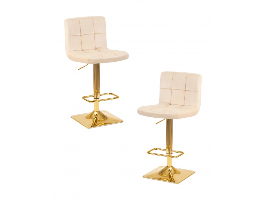 Набор 2 шт Стул барный DOBRIN GOLDIE, бежевый велюр (MJ9-10)