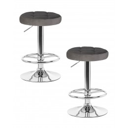 Набор 2 шт Табурет барный DOBRIN BRUNO, серый велюр (MJ9-75)